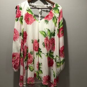 Floral dress with flower details